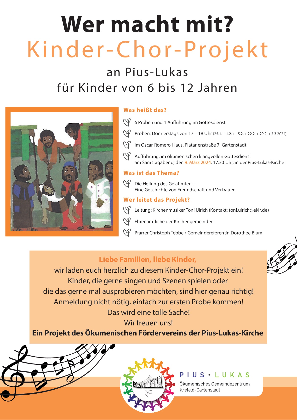 Kinder-Chor-Projekt Einladung (c) Pius-Lukas-Krefeld